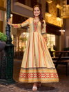 Cream Colour Rayon Print Gown Collection Wholesale Market In Surat Aaradhna 2032